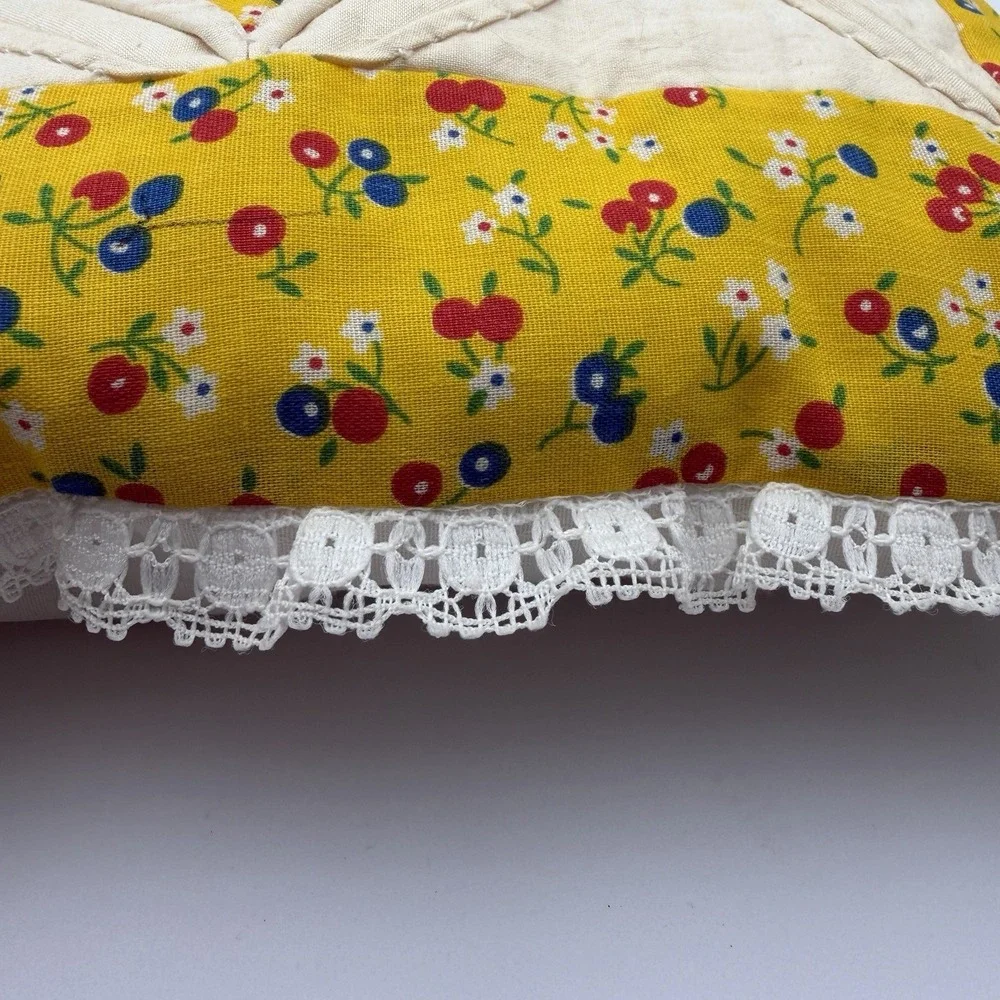 Cathedral Window Quilt Pattern Throw Pillow Handmade 12
